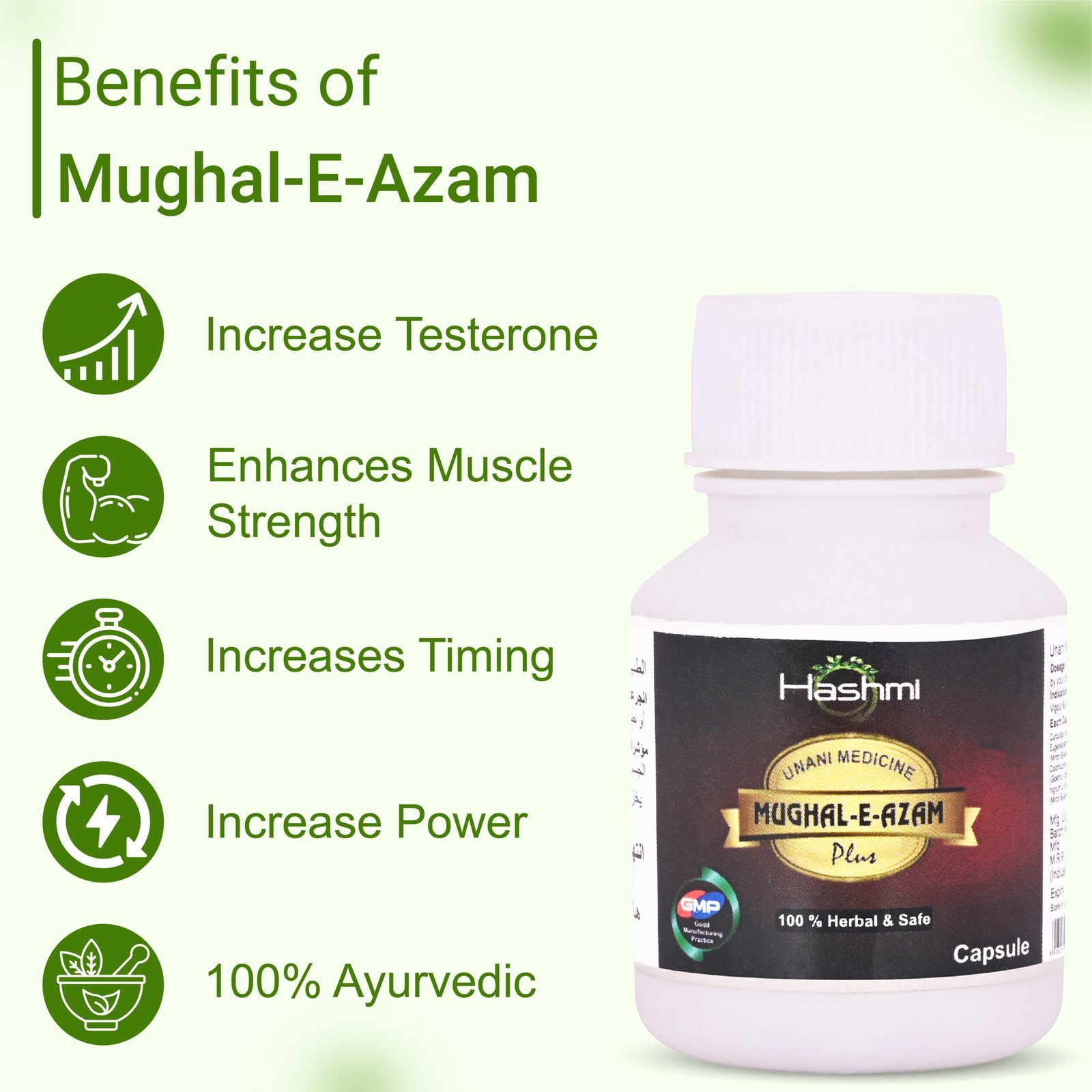 Hashmi Mughal-E-Azam Plus Capsule for Erectile Dysfunction & Timing Capsule - Image 2